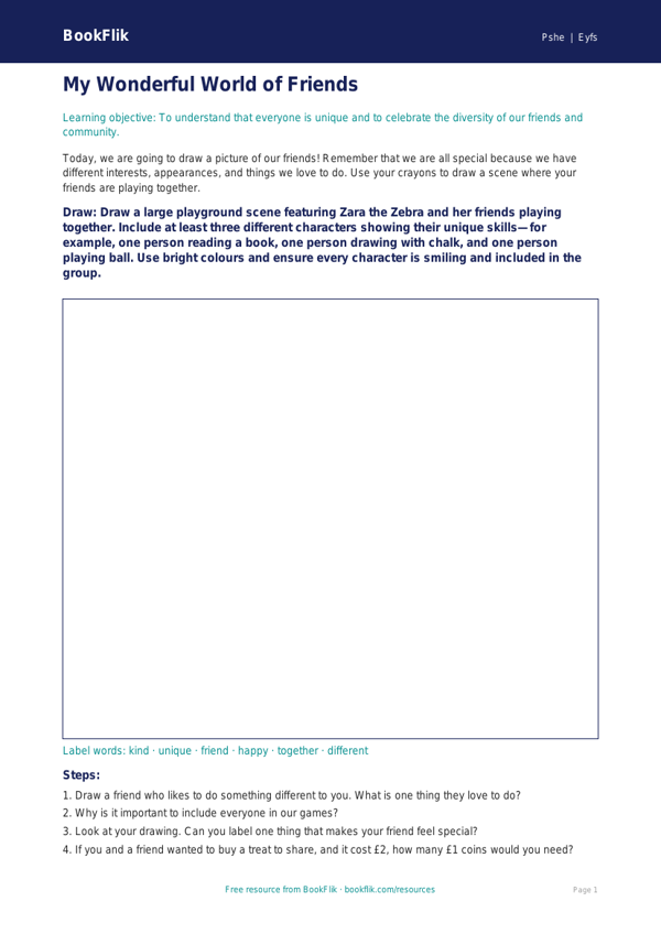 Free Diversity And Inclusion Drawing Sheet | Nursery / LKG | Life Skills | BookFlik worksheet preview — Pshe Diversity And Inclusion