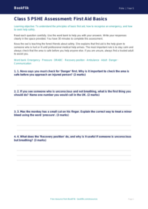 First Aid for Kids: Class 5 Life Skills Worksheet | BookFlik