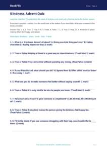 Free Kindness Advent Quiz | Class 4 | Life Skills | BookFlik