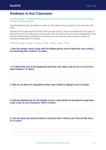 Free Kindness Worksheet | Nursery / LKG | Life Skills | BookFlik