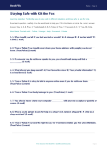 Free Personal Safety Quiz | Class 4 | Life Skills | BookFlik