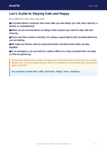Free Personal Safety Poster | Nursery / LKG | Life Skills | BookFlik
