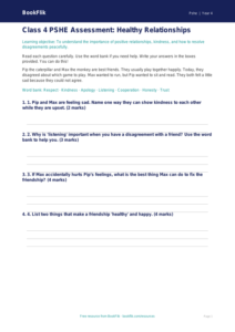 Free Relationships Assessment | Class 4 | Life Skills | BookFlik