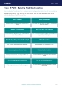 Free Relationships Flashcards | Class 4 | Life Skills | BookFlik