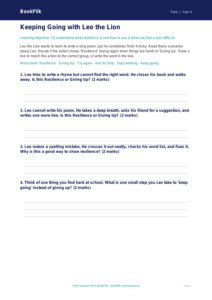Free Resilience Activity Sheet | Class 4 | Life Skills | BookFlik