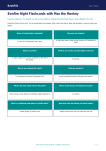 Bonfire Night Safety & Traditions Worksheet | Class 4 EVS | BookFlik