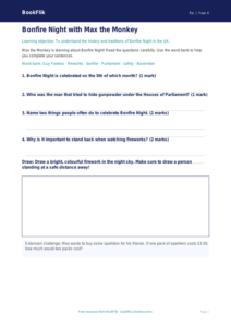 Free Bonfire Night Worksheet | Class 4 | EVS / Moral Education | BookFlik