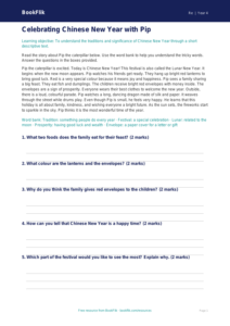 Free Chinese New Year Comprehension | Class 4 | EVS / Moral Education | BookFlik