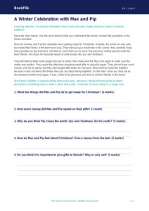 Free Christmas Comprehension | Class 4 | EVS / Moral Education | BookFlik