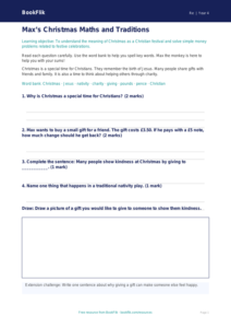 Free Christmas Worksheet | Class 4 | EVS / Moral Education | BookFlik
