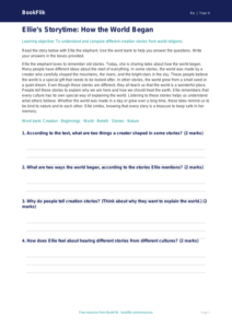 Free Creation Stories Comprehension | Class 4 | EVS / Moral Education | BookFlik