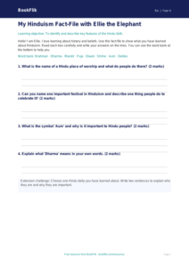 Free Hinduism Template | Class 4 | EVS / Moral Education | BookFlik