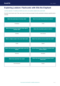 Judaism Flashcards for Class 4 | EVS & Moral Education | BookFlik