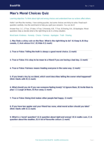 Free Moral Questions Quiz | Class 4 | EVS / Moral Education | BookFlik
