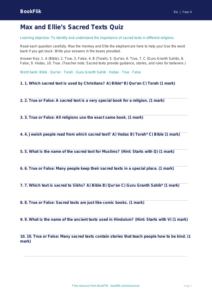 Sacred Texts Quiz for Class 4 | EVS & Moral Education | BookFlik