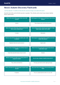 Autumn Science Flashcards for Class 1 | CBSE Science Resources