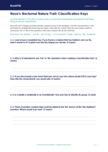 Free Classification Keys Activity Sheet | Class 5 | Science | BookFlik