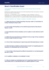 Free Classification Keys Quiz | Class 5 | Science | BookFlik