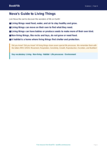 Free Living Things Poster | Class 4 | Science | BookFlik