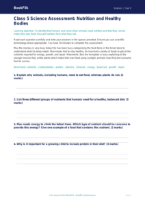 Free Nutrition Assessment | Class 5 | Science | BookFlik