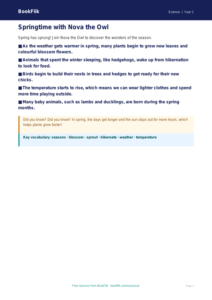 Free Spring Science Poster | Class 1 | Science | BookFlik