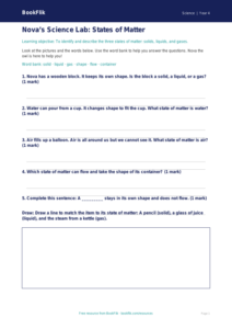 Free States Of Matter Worksheet | Class 4 | Science | BookFlik