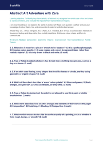 Free Abstract Art Quiz | Year 5 Greater Depth | BookFlik