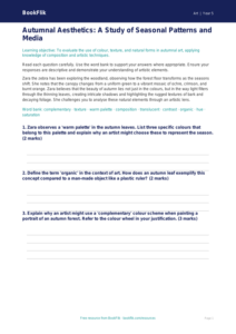 Free Autumn Art Assessment | Year 5 Greater Depth | BookFlik