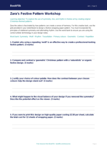 Free Christmas Art Activity Sheet | Year 5 Greater Depth | BookFlik