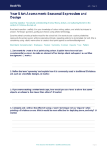Free Christmas Art Assessment | Year 5 Greater Depth | BookFlik
