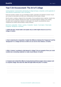 Free Collage Assessment | Year 5 Greater Depth | BookFlik