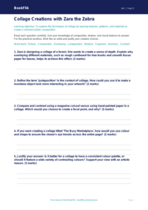 Free Collage Worksheet | Year 5 Greater Depth | BookFlik