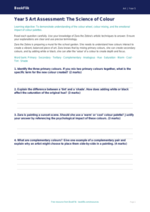 Free Colour Theory Assessment | Year 5 Greater Depth | BookFlik
