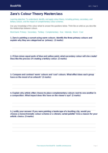 Free Colour Theory Worksheet | Year 5 Greater Depth | BookFlik