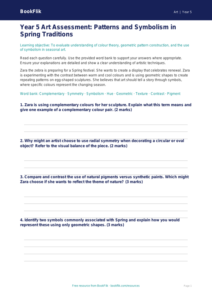 Free Easter Art Assessment | Year 5 Greater Depth | BookFlik