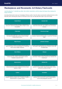 Free Famous Artists Flashcards | Year 5 Greater Depth | BookFlik