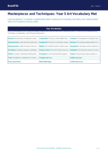 Free Famous Artists Word Mat | Year 5 Greater Depth | BookFlik