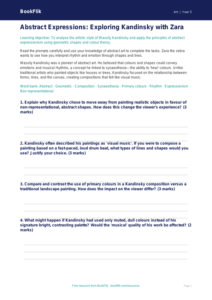 Free Kandinsky Worksheet | Year 5 Greater Depth | BookFlik