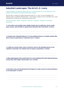 Free Lowry Activity Sheet | Year 5 Greater Depth | BookFlik