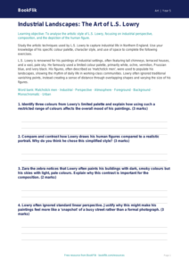 Free L.S. Lowry Art Worksheet | Year 5 Greater Depth | BookFlik