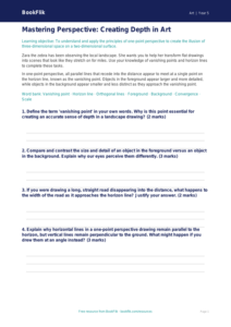 Free Perspective Worksheet | Year 5 Greater Depth | BookFlik