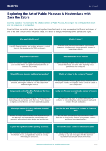Free Picasso Flashcards | Year 5 Greater Depth | BookFlik