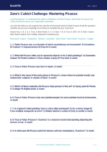 Free Picasso Quiz | Year 5 Greater Depth | BookFlik