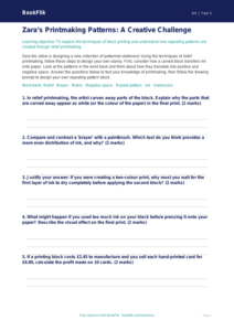 Free Printmaking Activity Sheet | Year 5 Greater Depth | BookFlik