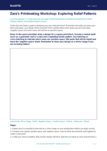 Free Printmaking Drawing Sheet | Year 5 Greater Depth | BookFlik