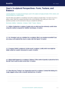 Free Sculpture Activity Sheet | Year 5 Greater Depth | BookFlik