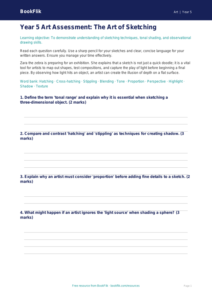 Free Sketching Assessment | Year 5 Greater Depth | BookFlik
