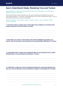 Free Sketching Template | Year 5 Greater Depth | BookFlik