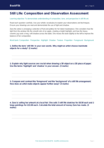 Free Still Life Assessment | Year 5 Greater Depth | BookFlik