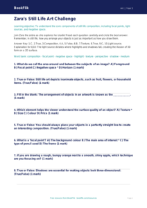Free Still Life Quiz | Year 5 Greater Depth | BookFlik